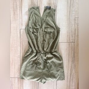 Fashion Nova Olive Utility Sleeveless Romper